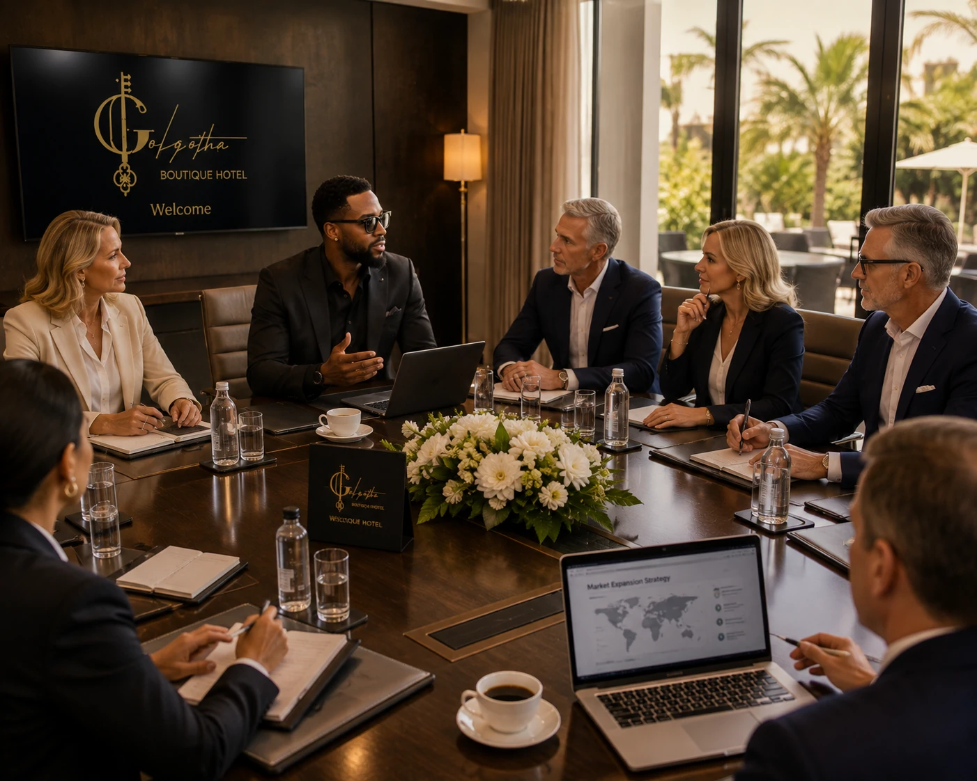 Boardroom meeting at Golgotha